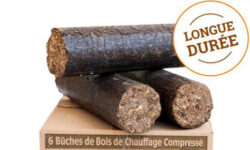 Bûche de nuit : la bûche de bois compressé longue durée - Proxi