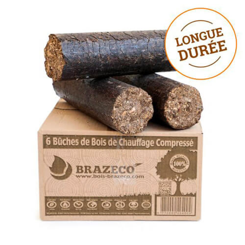 La forme de la bûche change la combustion du bois compressé?