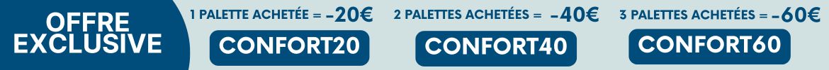 REMISES EXCEPTIONNELLES pour l’achat de 1 à 3 palettes sur notre bois densifié CONFORT